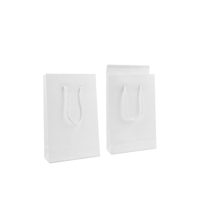 Luxe papieren draagtas wit  (100 stuks)