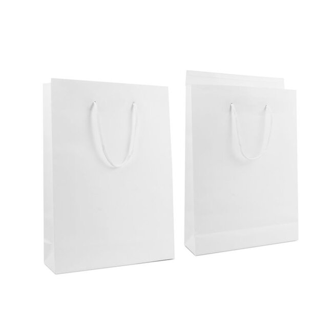 Luxuriöse Papiertragetasche, weiß (100 Stück)
