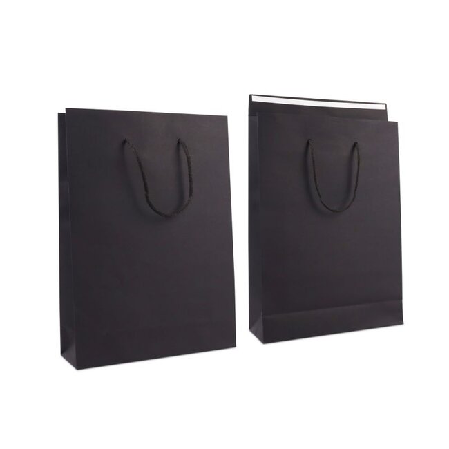 Luxury paper carrier bag, black (100 pieces)