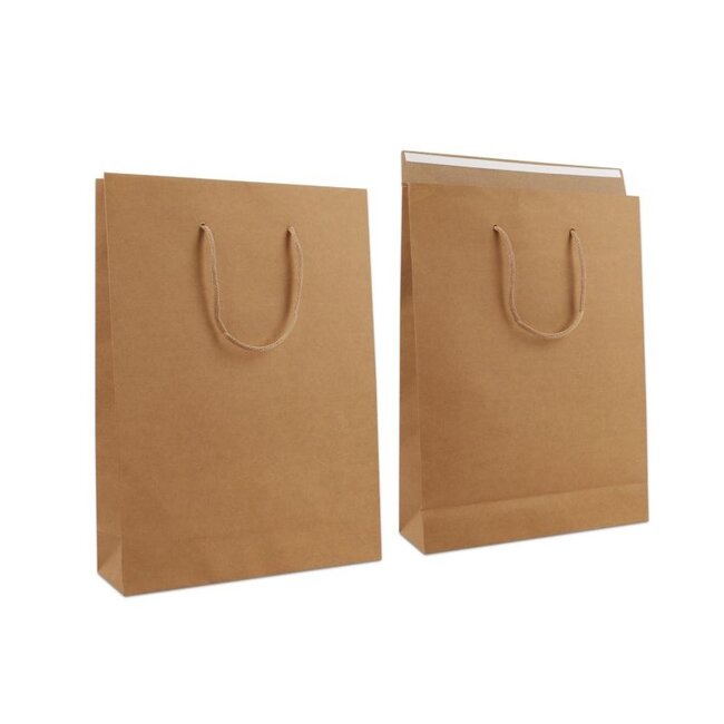 Luxuriöse Papiertragetasche braun (100 Stück)