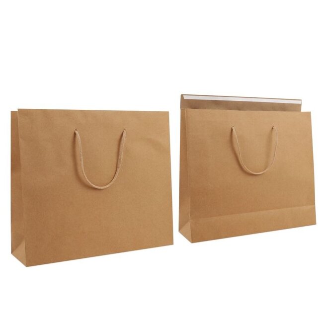 Luxuriöse Papiertragetasche braun (100 Stück)