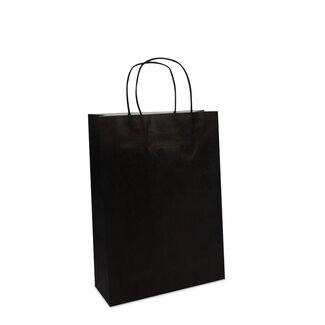 Paper Twisted de luxe carrier bags + bottom cardboard black