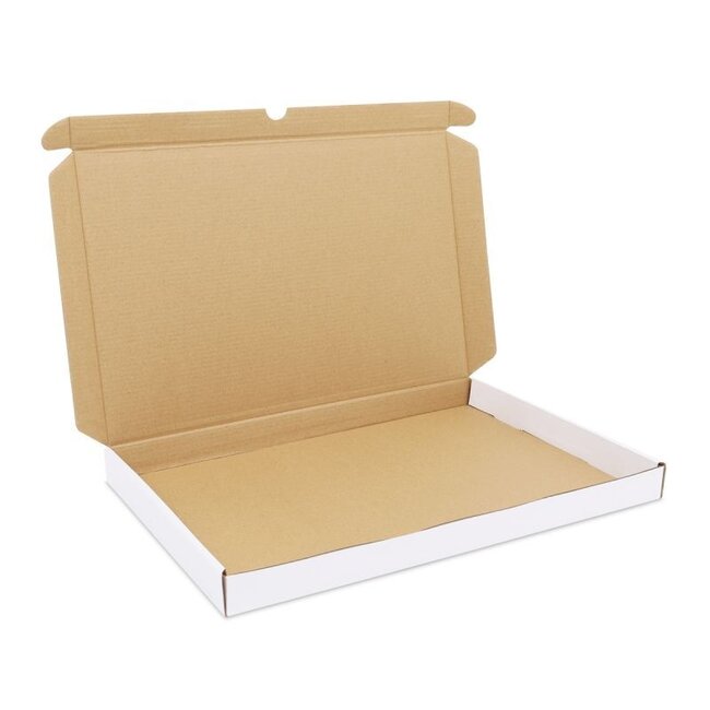 Verzenddozen glanzend wit (brievenbus doosjes)