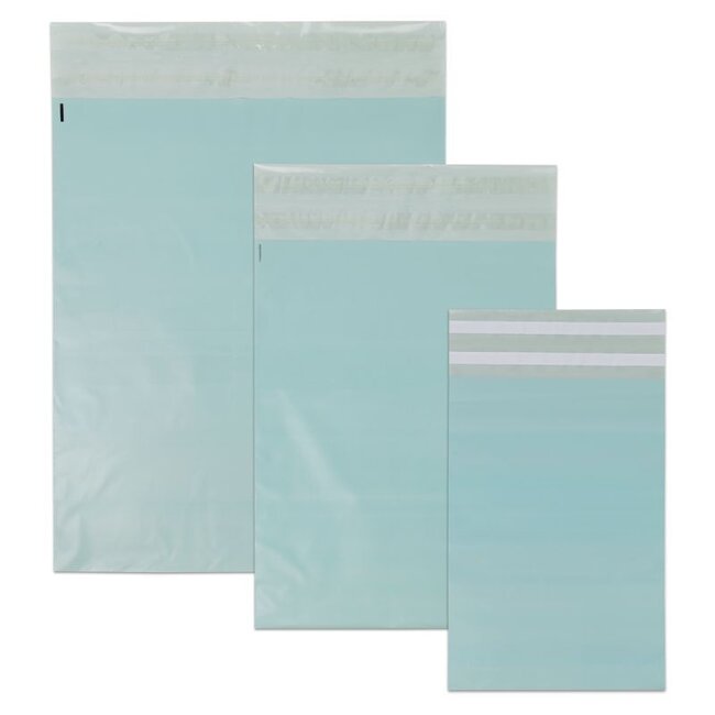 Postal bags with return label, mint green