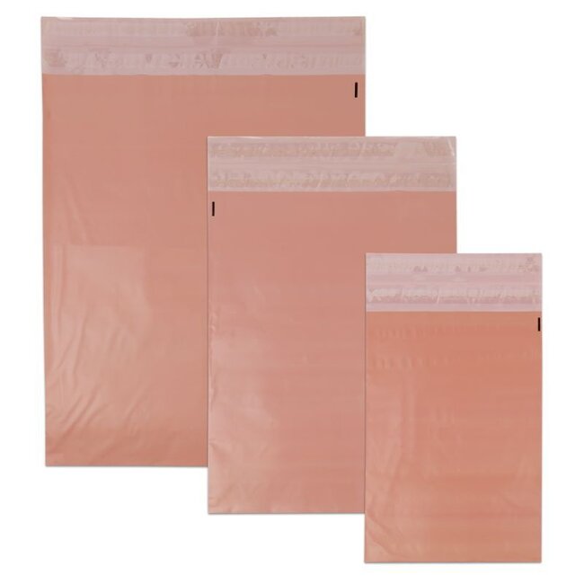 Verzendzakken met retourstrip oud roze