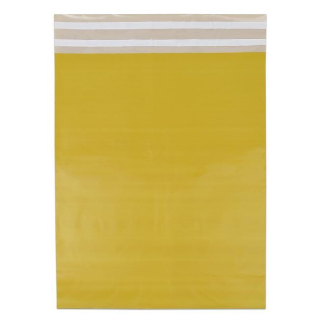 Shipping bags with return strip ochre