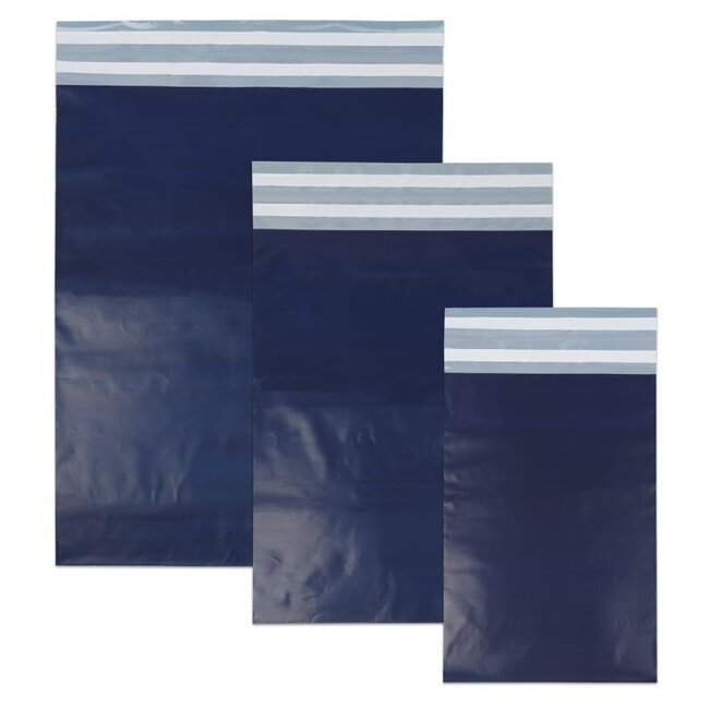 Verzendzakken met retourstrip donkerblauw