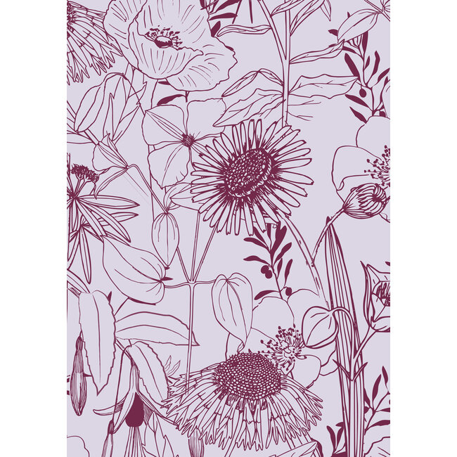 Jardin des Plantes  lila/burgundy inpakpapier