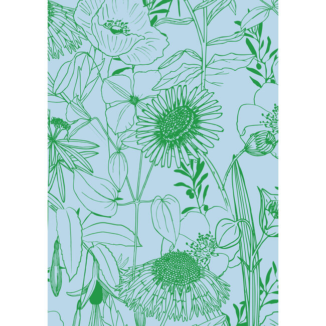 Jardin des Plantes Blue/green wrapping paper