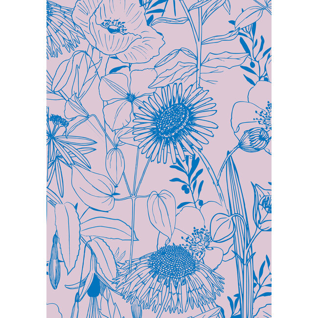 Jardin des Plantes blau/rosa Geschenkpapier