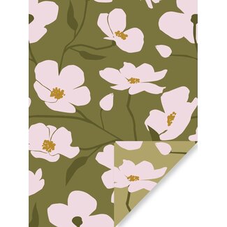 Cosmea moss green giftwrapping