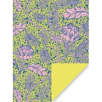 Salon des Fleurs Pink/bleu yellow inpakpapier