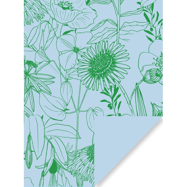 Jardin des Plantes Blau/grünes Geschenkpapier