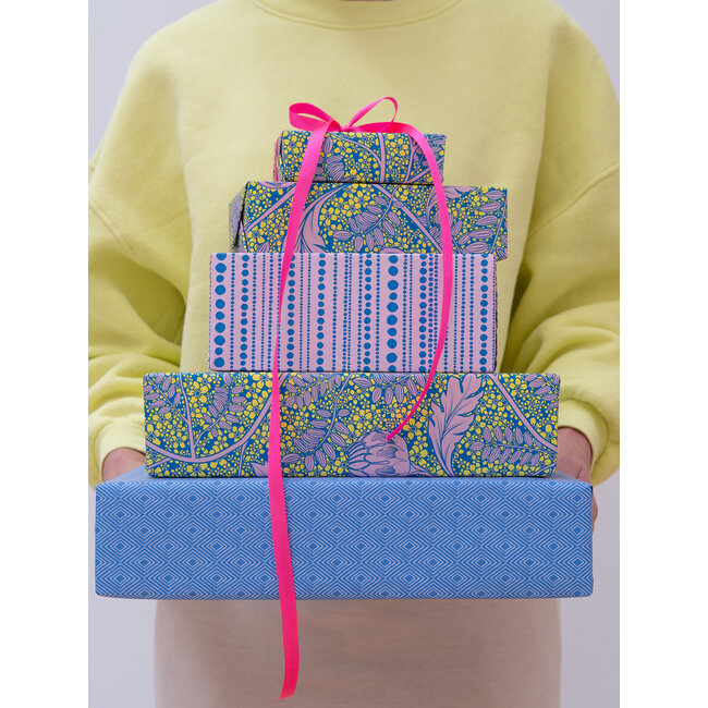 Jardin des Plantes bleu/rose inpakpapier