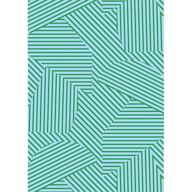 Modern Patchwork light bleu/green inpakpapier