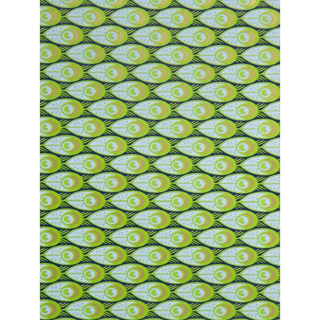 Peacock Feathers Green inpakpapier