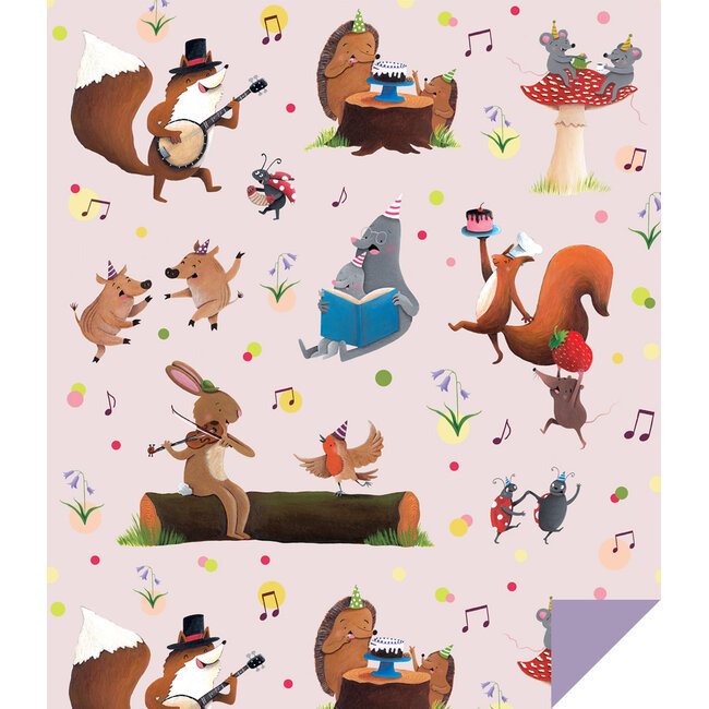 Forest party giftwrapping lilac