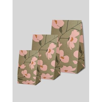 Cosmea moss green premium block bottom bags