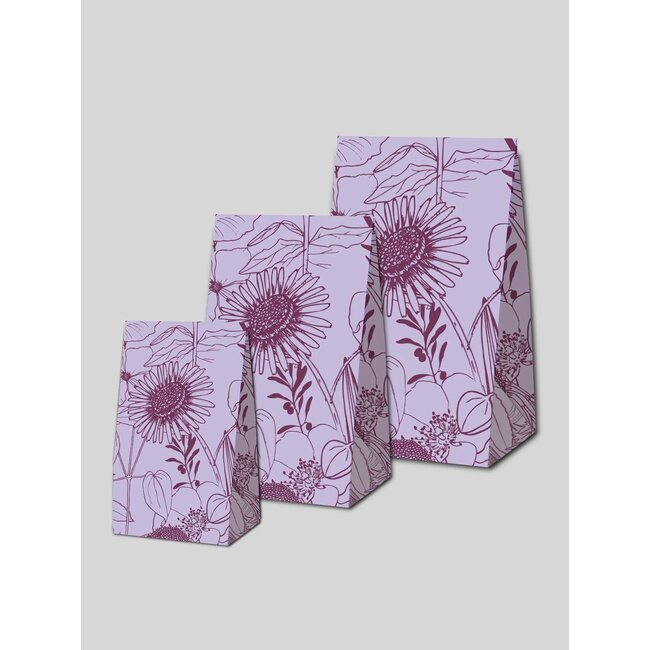 Jardin des Plantes lila/burgunderrote Premium-Beutel mit Blockboden