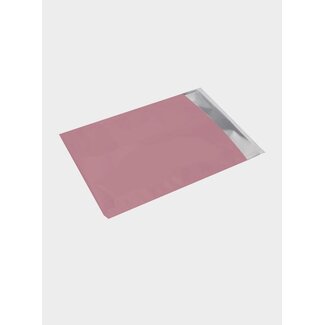 Pink glossy gift bags with self-sealing closure