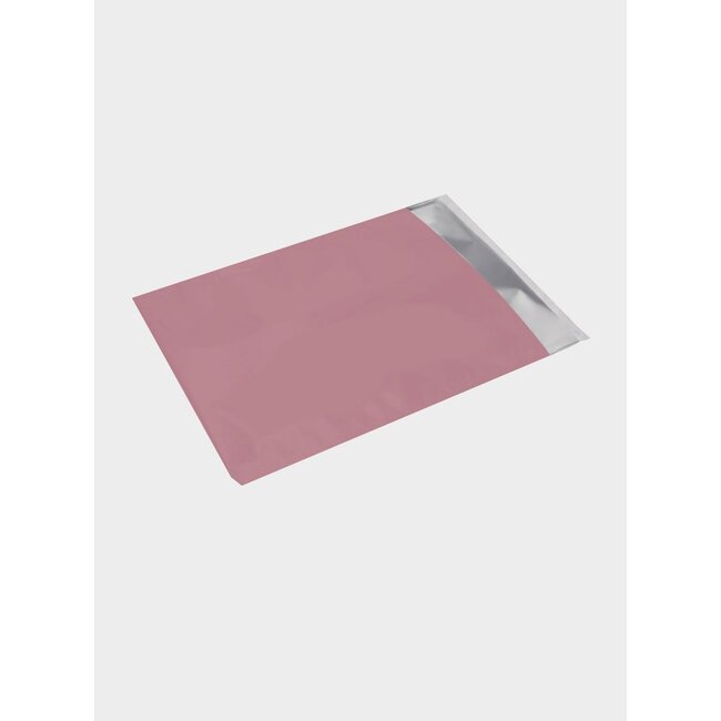 Pink glossy gift bags with self-sealing closure