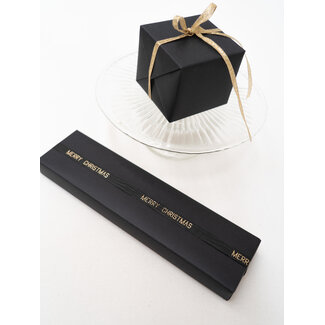 'Merry Christmas' ribbon – Black and gold