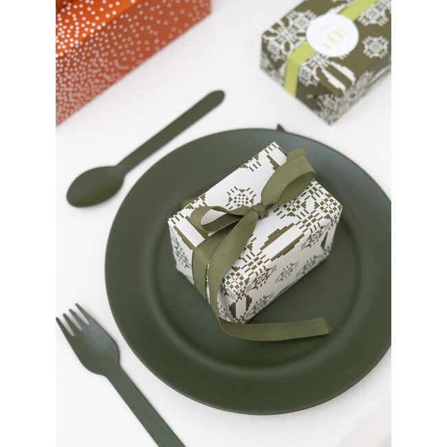 Jolly Winter mosgreen inpakpapier