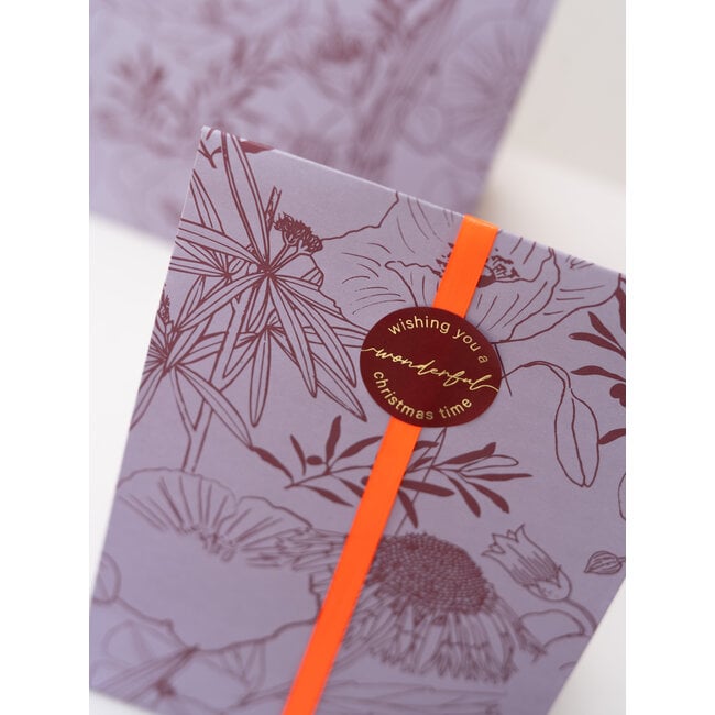 Jardin des Plantes lilac/burgundy premium block bottom bags