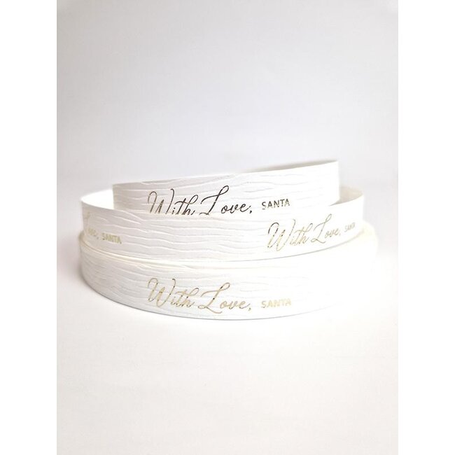 With love, Santa – gold and white ribbon