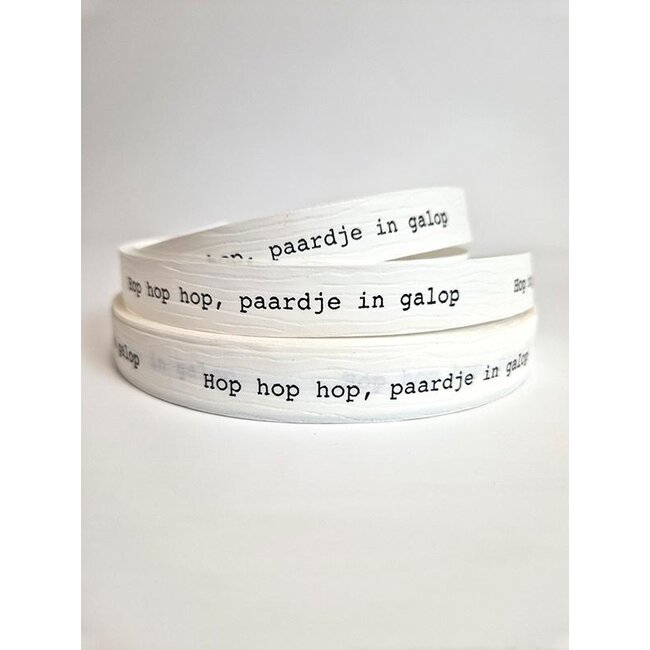 Hopp, hopp, hopp, Pferdchen im Galopp, weißes/schwarzes Geschenkband