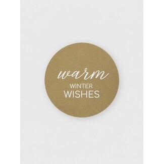 „Warm winter wishes“ – Etiketten in Gold und Weiß
