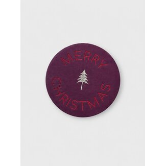 Merry Christmas etiketten bordeaux/goud