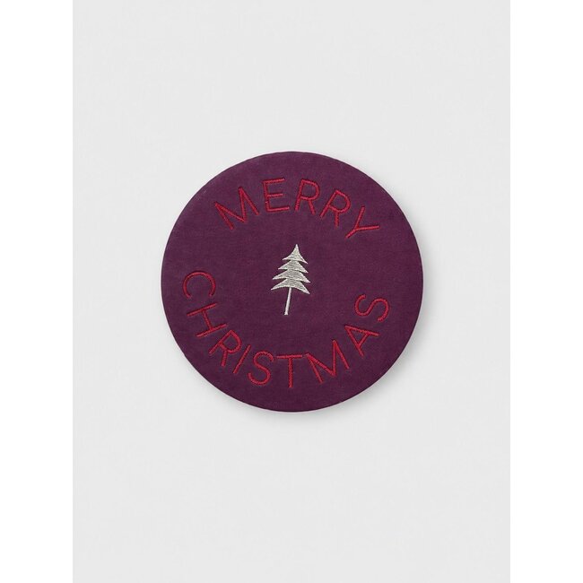 Merry Christmas etiketten bordeaux/goud