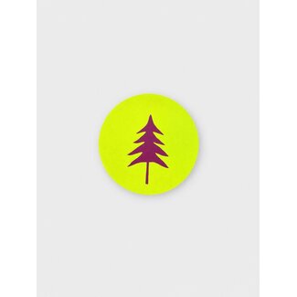 Fluorescent yellow/pink Christmas tree label