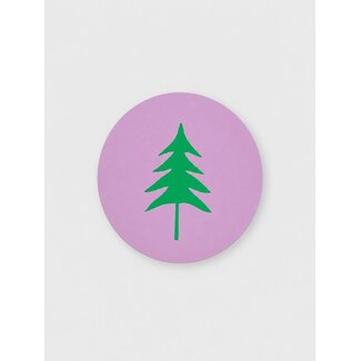 Etiket kerstboom fluor pink/green