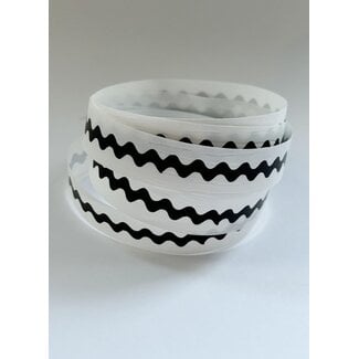 Waves ribbon, white/black