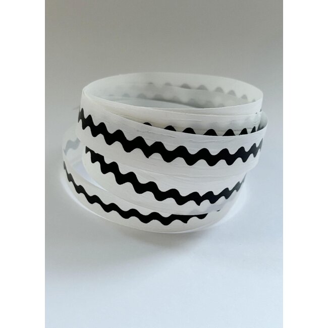 Waves ribbon, white/black