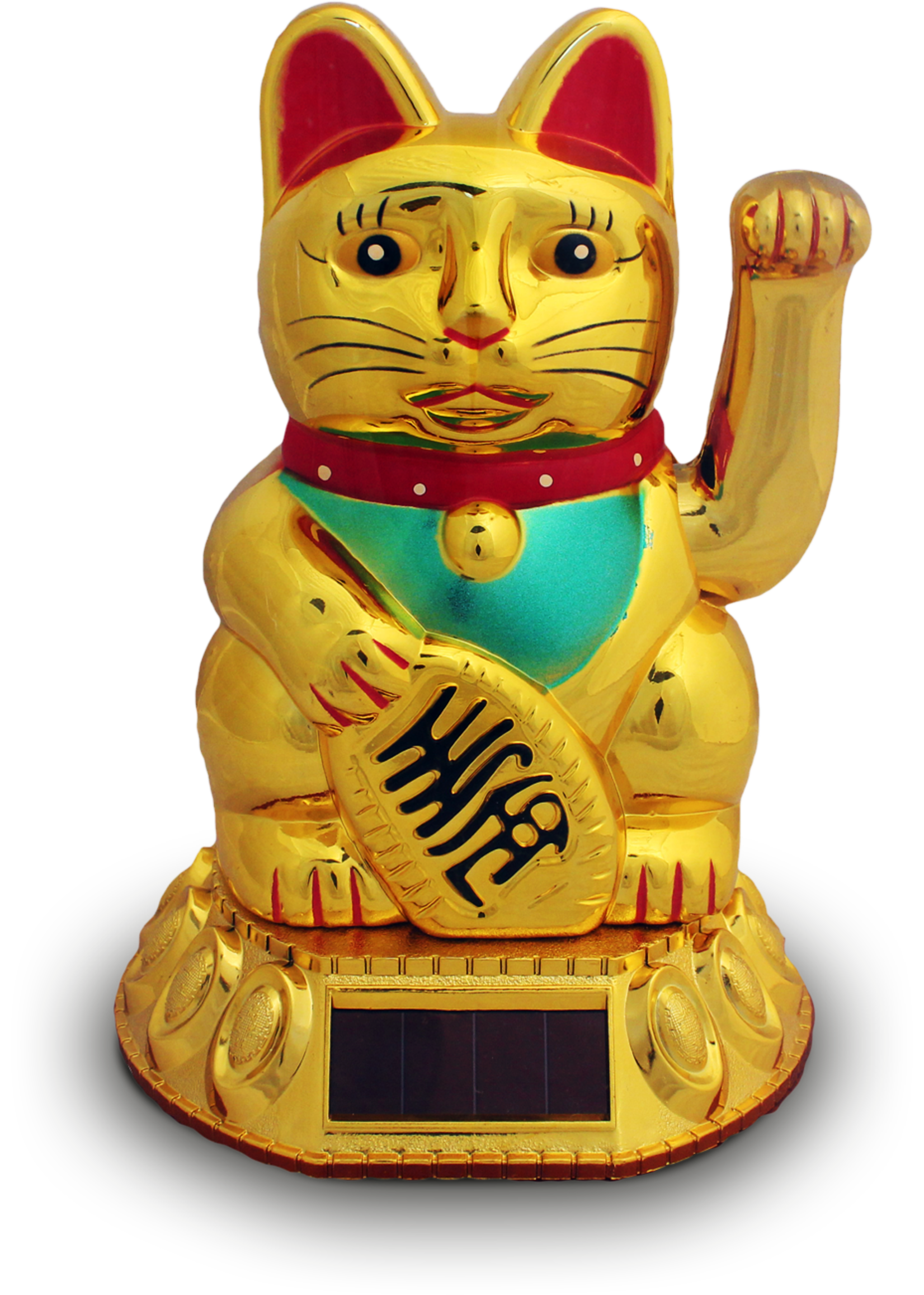 Edo Japan Lucky Cat Solar Type 12cm Gold