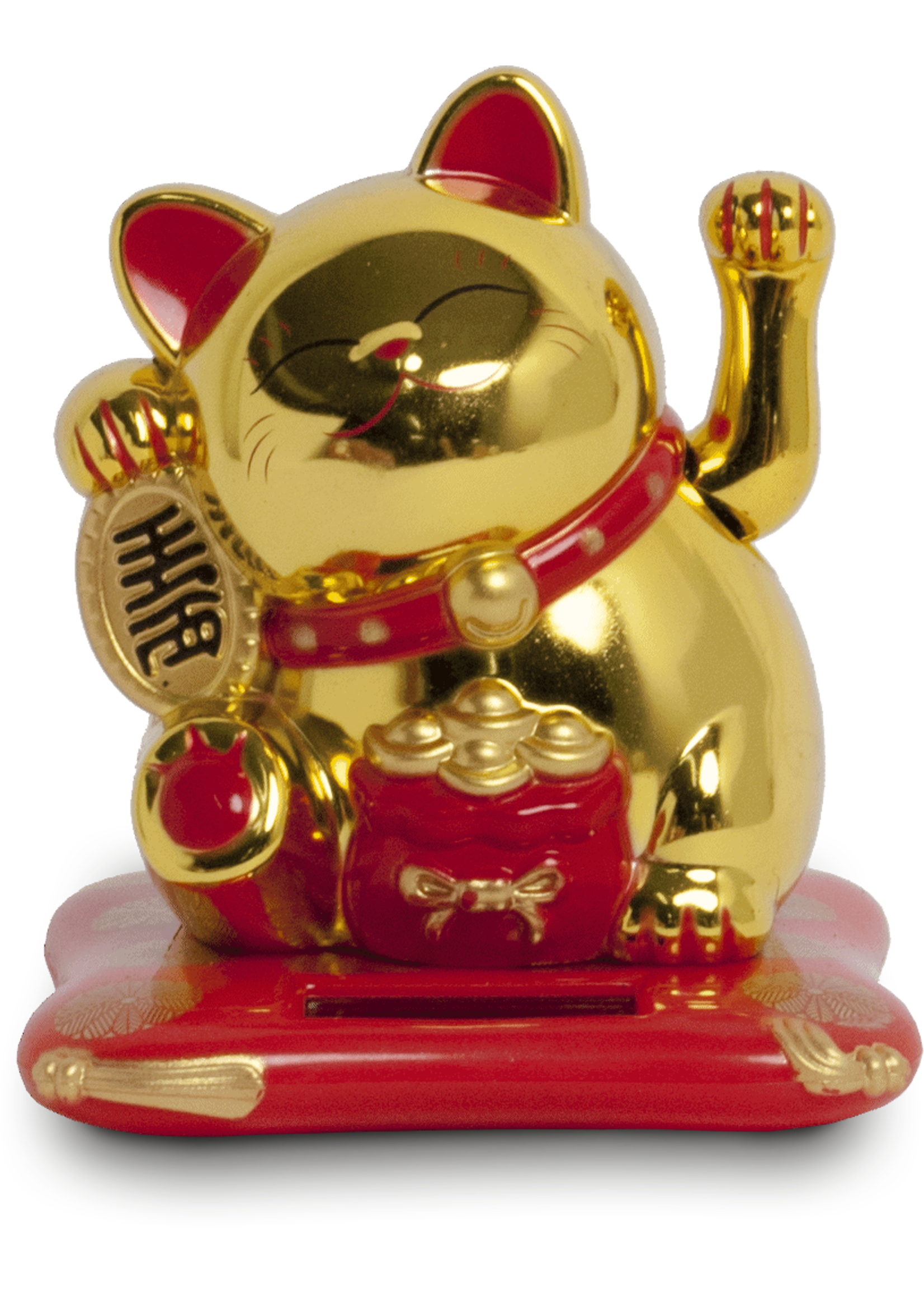 Edo Japan Lucky Cat Solar Type 10,5cm Gold