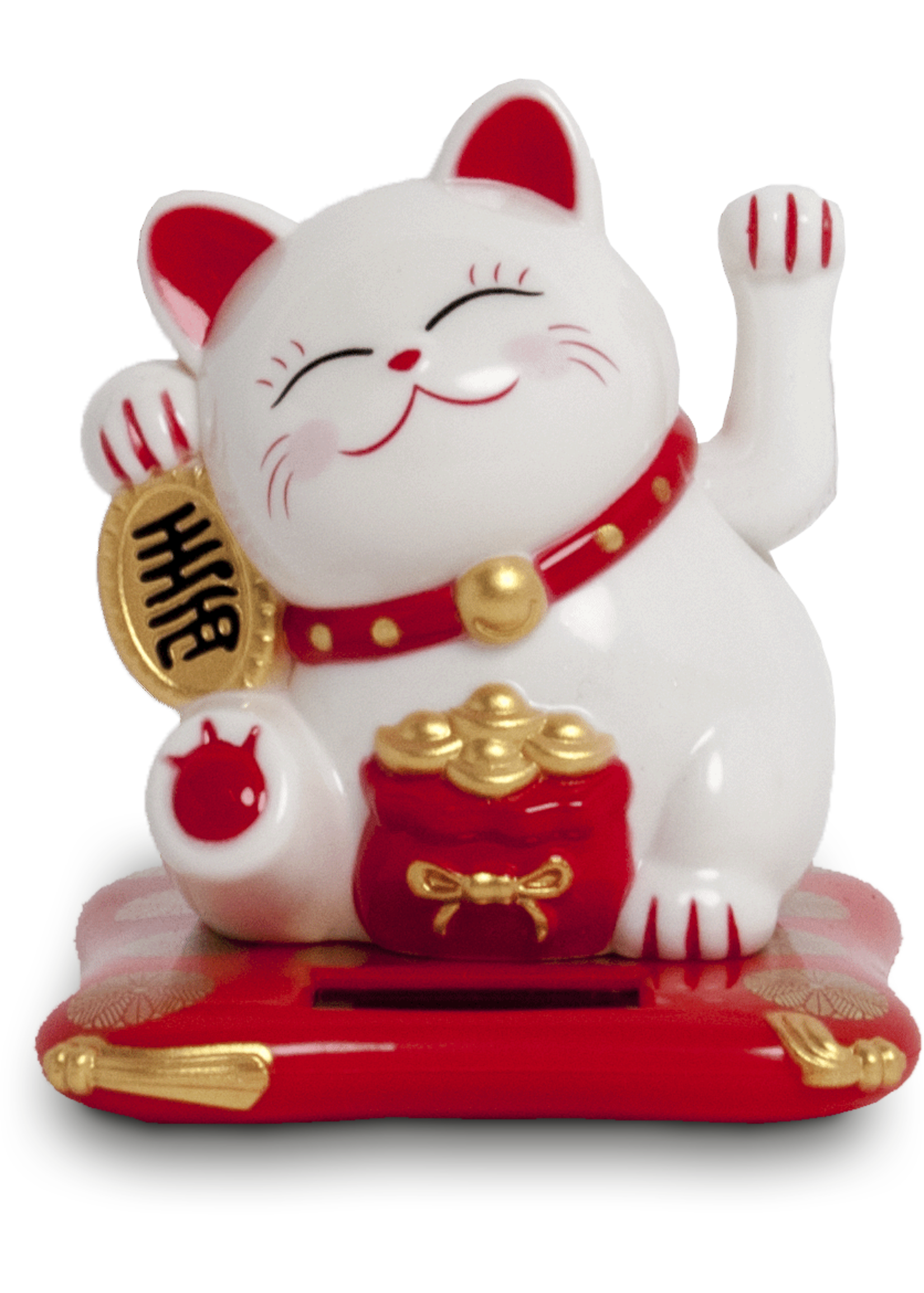 Edo Japan Lucky Cat Solar Type 7,5cm White