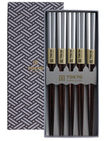 Tokyo Design Studio Chopstick Set Platinum, 5 pairs, giftbox