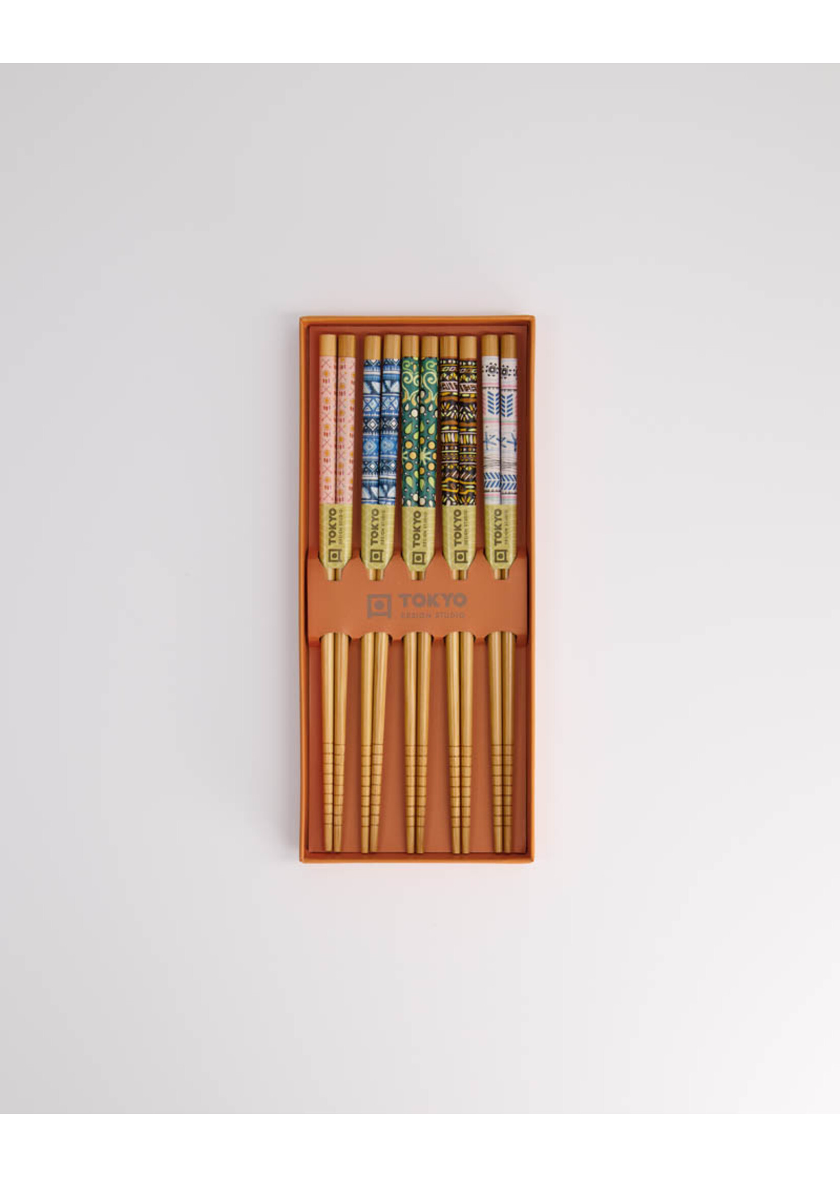 Tokyo Design Studio Chopstick Set Orange Flower, 5 pairs, giftbox