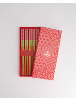 Tokyo Design Studio Chopstick Set Red Multi Pattern, 5 pairs, giftbox