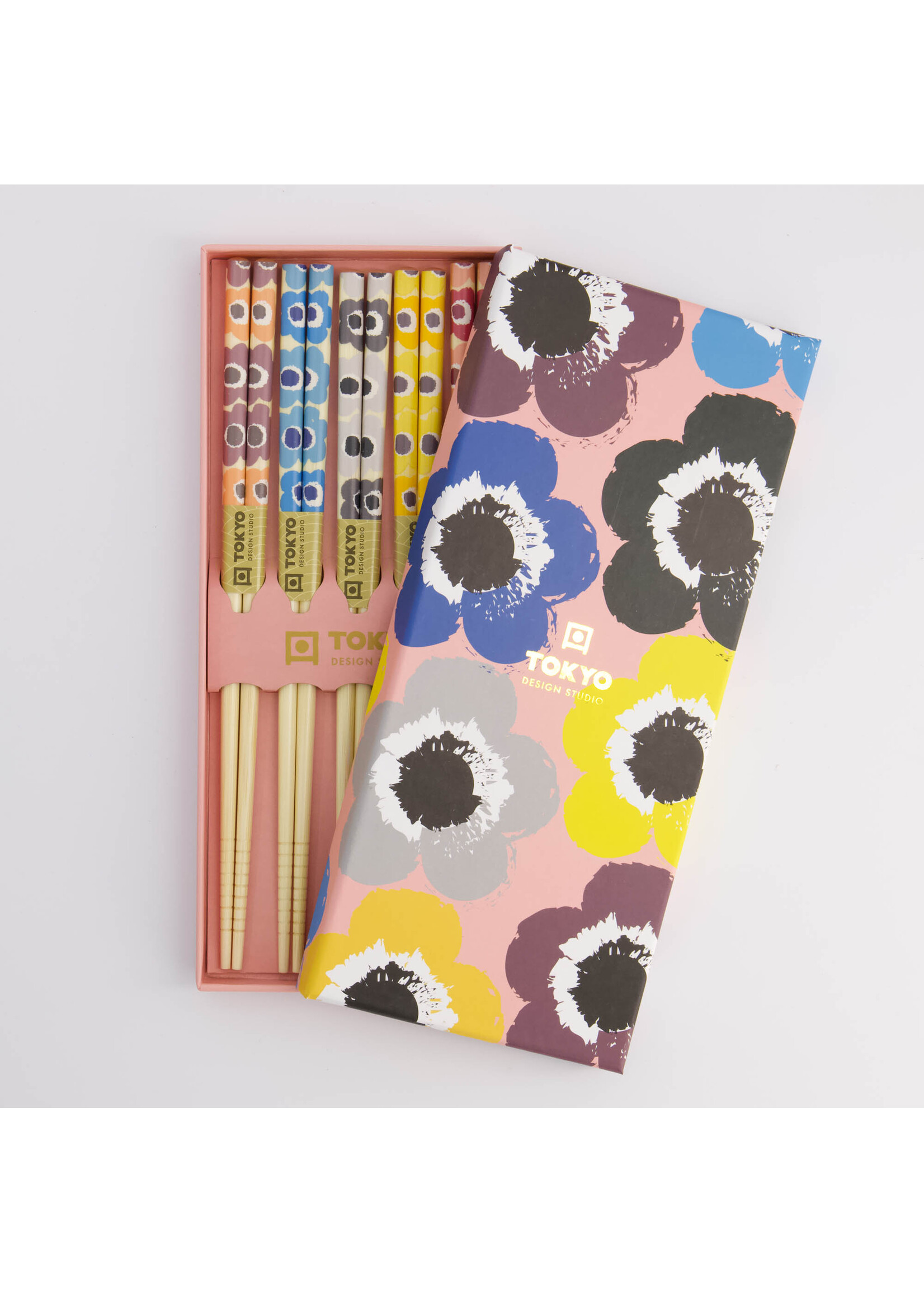 Tokyo Design Studio Chopstick Set Pink Flowers , 5 paar, giftbox