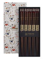 Tokyo Design Studio Chopstick Set Lucky Cat, 5 pairs, giftbox