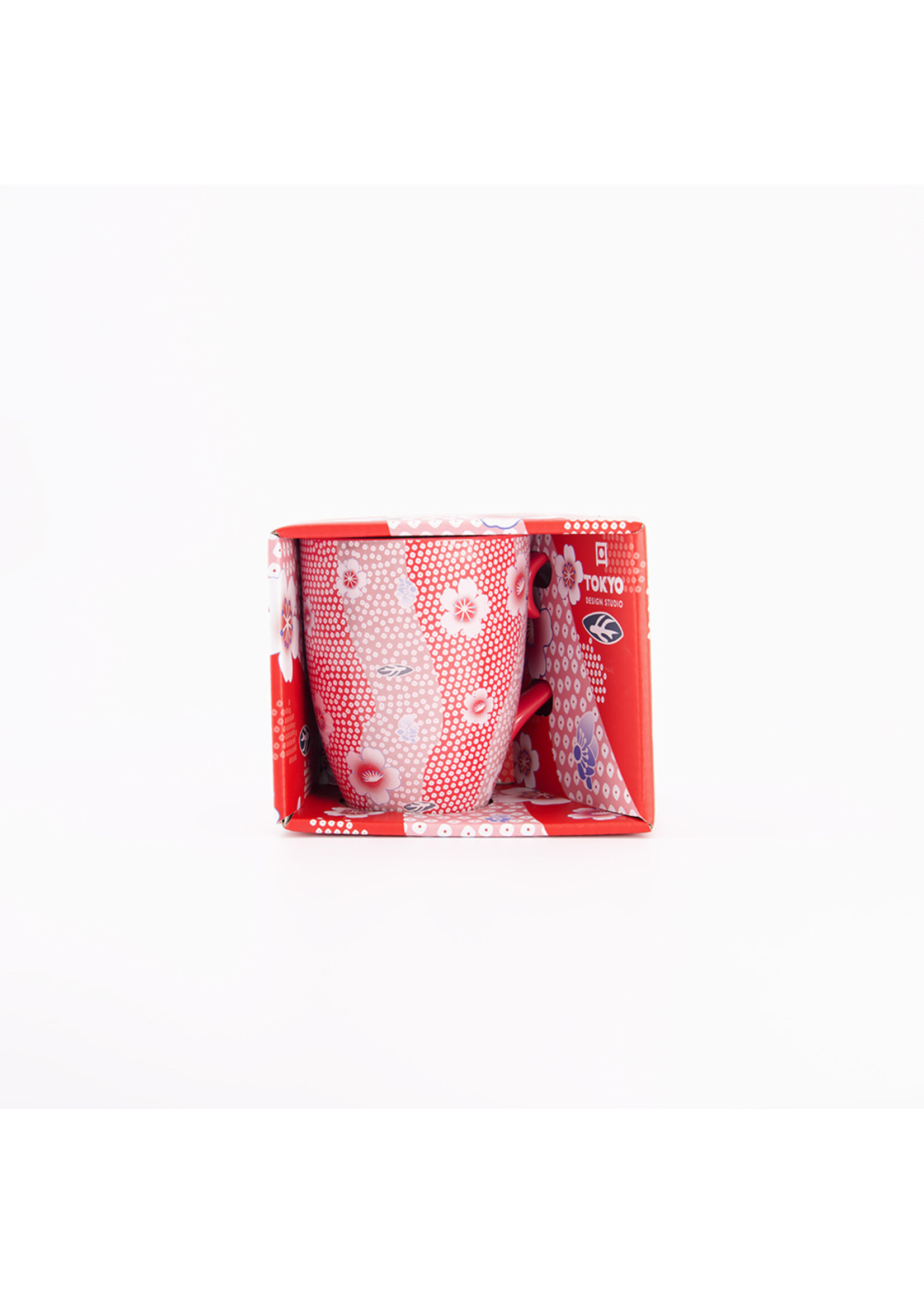 Tokyo Design Studio Kawaii Flower Mug Red 8.5x10.2cm 380ml, Giftbox