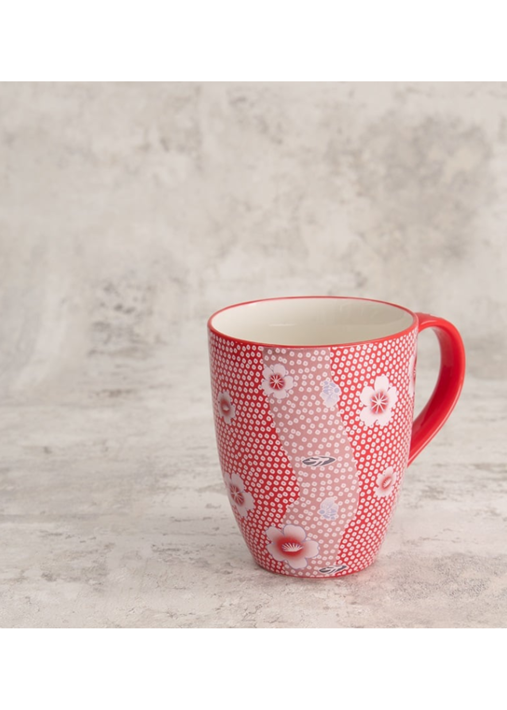 Tokyo Design Studio Kawaii Flower Mug Red 8.5x10.2cm 380ml, Giftbox