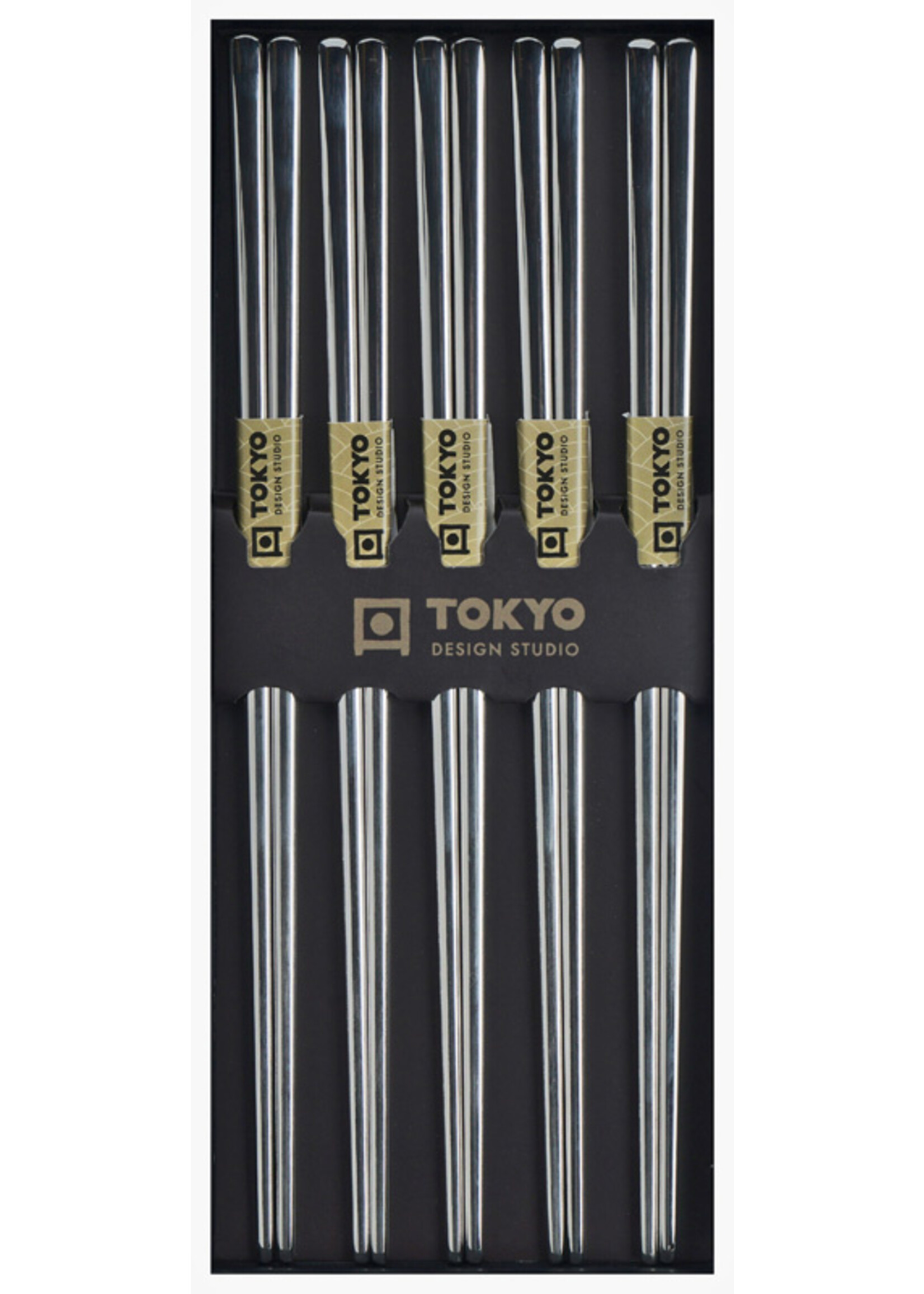 Tokyo Design Studio Chopstick 5 pair Stainless Steel Gold