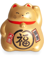 Edo Japan Spaarpot Lucky Cat Small, 8,5x8x9cm, goud