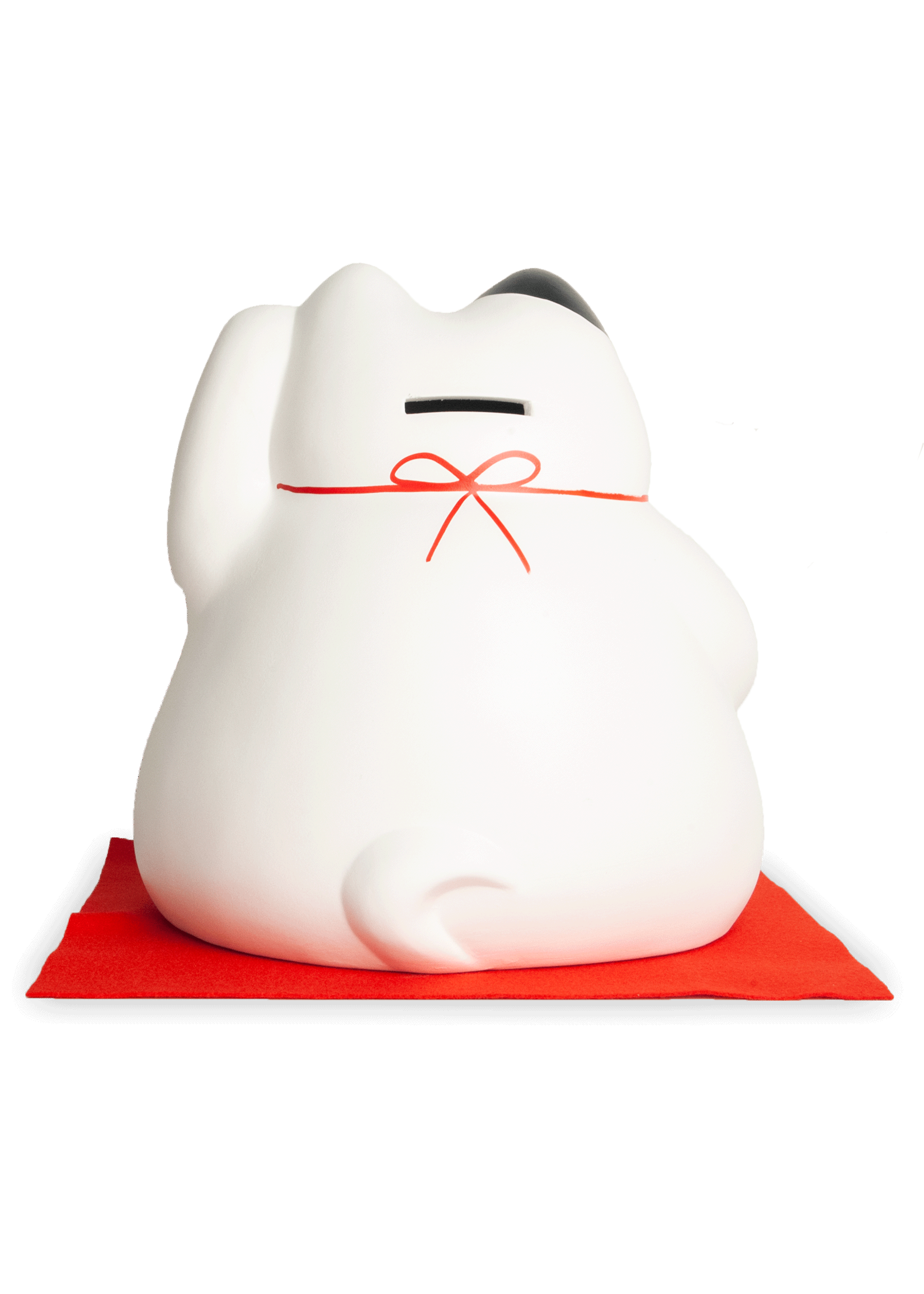 Edo Japan Money Box Lucky Cat Big, 19x17cm, white